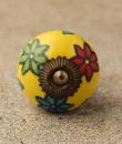 BPCK-113 Red,Green and Turquoise ceramic knob-Antique Brass