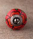 BPCK-116 Orange flower and Green leaf ceramic knob-Antique Silver