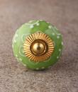 BPCK-122 White And Green Knob-Brass