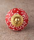 BPCK-123 White design with Red ceramic knob-Brass