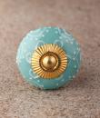 BPCK-126 White with Dark Sea Green ceramic knob-Brass