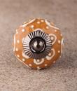 BPCK-127 White Design Brown Cabinet Knob-Antique Silver