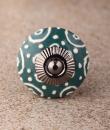 BPCK-131 Dark Cyan base ceramic knob-Antique Silver