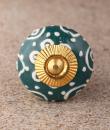 BPCK-131 Dark Cyan base ceramic knob-Brass