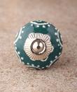 BPCK-131 Dark Cyan base ceramic knob-Silver