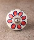 BPCK-133 Red , Green and Turquoise leaf color Ceramic knob-Silver