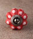 BPCK-134 Dots with Dark Salmon Ceramic knob-Antique Silver