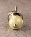 BPCK-138 Lime Yellow with White Dots Polka Cabinet knob-Silver 