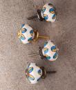 BPCK-156 Turquoise Flowers Ceramic knob