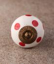 BPCK-163 Polka Design Ceramic knob-Antique Brass