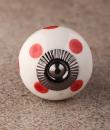 BPCK-163  Polka Design Ceramic knob-Antique Brass