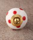 BPCK-163 Polka Design Ceramic knob-Brass