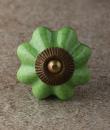 BPCK-200 Green Ceramic Knob-Antique Brass