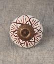 BPCK-249 Flower Ceramic knob-Antique Brass