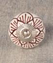 BPCK-249 Flower Ceramic knob-Silver