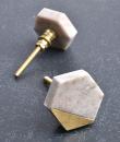 Hexa Shape White Stone Cabinet Knob-1
