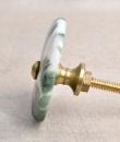 Agate Natural Gemstone Green, White Shade Cabinet Furniture Knobs