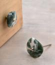 Agate Natural Gemstone Green, White Shade Cabinet Furniture Knobs