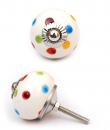 KPS-4579 Colored Polka-Dots Cabinet Knob-Silver