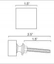 Square Shape White And Brass Stone Cabinet Knob-Outline