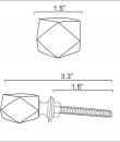 White Agate  Stone Cabinet Knob- Outline