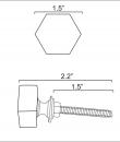 Hexa Shape White And Grey Agate Stone Cabinet Knob-Outline