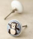 NKPS-027 black Monkey and Turquoise base with White Ceramic knob