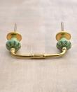 Lime Green and Turquoise Design on a Lime Green Cabinet Pull