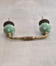 Light Green Cabinet Pull with White Polka-Dots