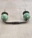 Light Green Cabinet Pull with White Polka-Dots