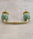 Light Green Cabinet Pull with White Polka-Dots