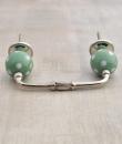 Light Green Cabinet Pull with White Polka-Dots