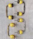 Yellowish-Cream Colored Ceramic Pull with Polka-Dots