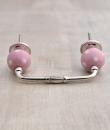Pink Ceramic Cabinet Pull with White Polka-Dots