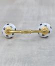 Silver Polka-Dots on a White Ceramic Pull