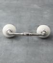 P-BPCK-068-03 Creamy  Ceramic Cabinet Handle Pull-Silver