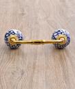 Blue design with white base ceramic Pull