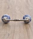 Blue design with white base ceramic Pull