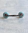 White design with Dark Sea Green base ceramic Pull