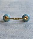 White design with Dark Sea Green base ceramic Pull