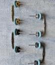 White design with Dark Sea Green base ceramic Pull