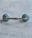 White design with Dark Sea Green base ceramic Pull
