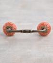 White design with Orange base ceramic knob