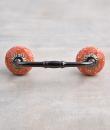 White design with Orange base ceramic knob