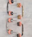 White design with Orange base ceramic knob