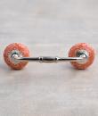 White design with Orange base ceramic knob