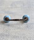 White design with Light Sky Blue base ceramic Pull