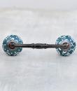 White design with Dark Cyan base ceramic Pull