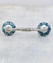 White design with Dark Cyan base ceramic Pull