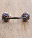 Red,Turquoise and Yellow Colored design Ceramic Pull